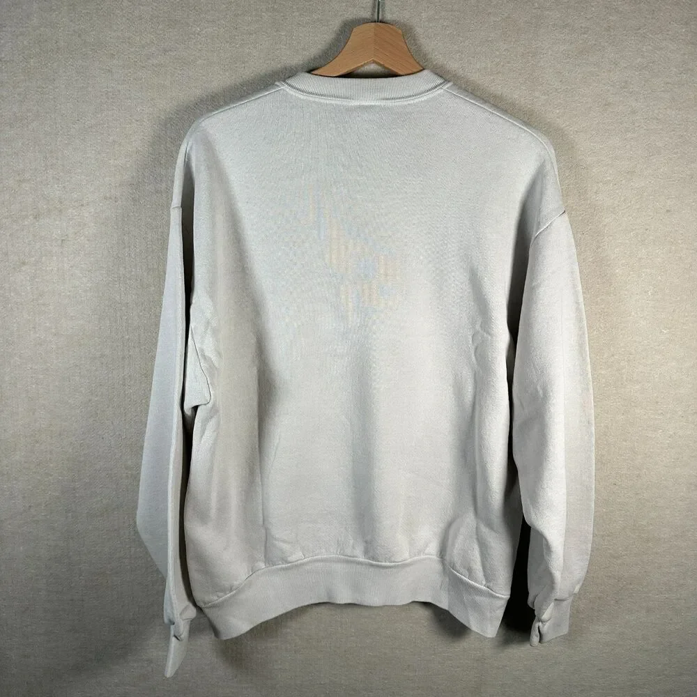 Vtg Jerzees Blank Crewneck Sweatshirt Mens Large White Casual Basic USA Made